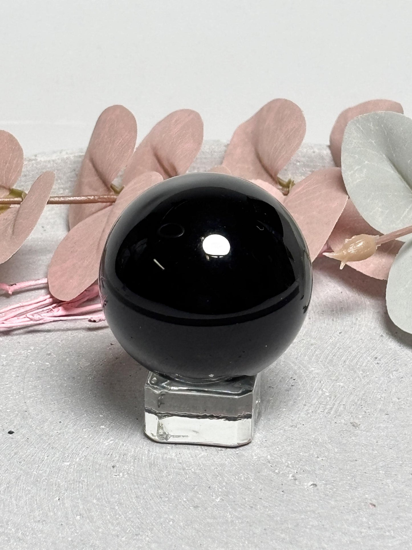 Schwarzer Obsidian Kugel ca. 4,8 cm Edelstein Kugel, Naturstein Kristallkugel, Schutzstein Sphere, Healing Crystal Ball
