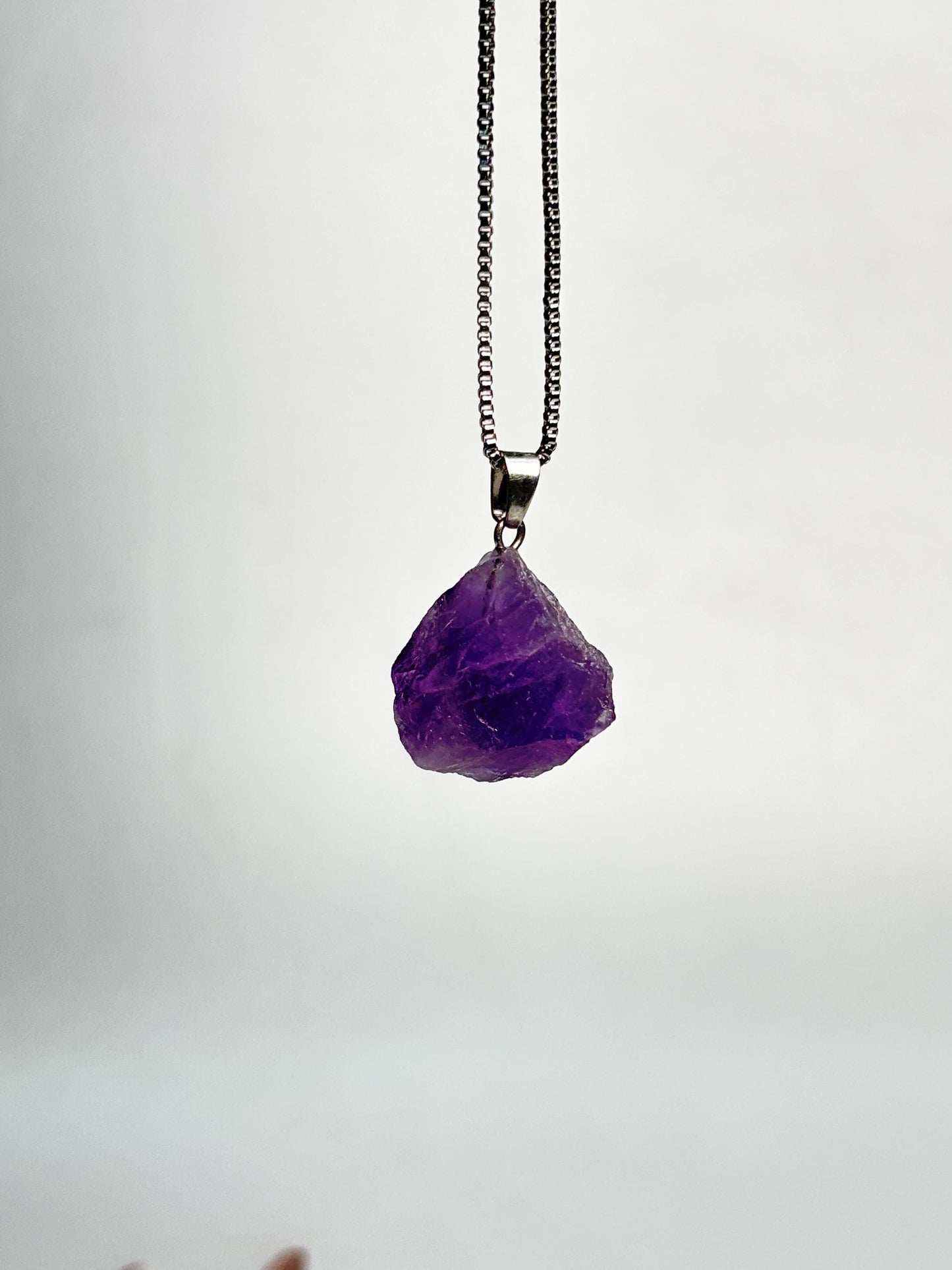 Amethyst Rohstein Anhänger ca. 2,2 cm Naturstein Kettenanhänger lila Edelstein Schmuck