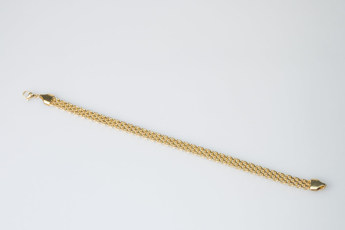 Netzkettenarmband 6 mm Unisex – Edelstahl 18k vergoldet, 20 cm