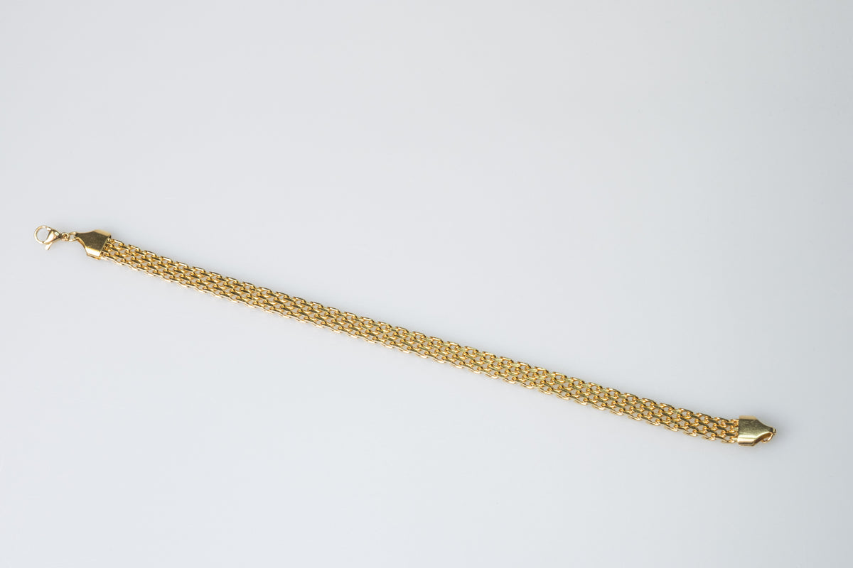 Netzkettenarmband 6 mm Unisex – Edelstahl 18k vergoldet, 20 cm