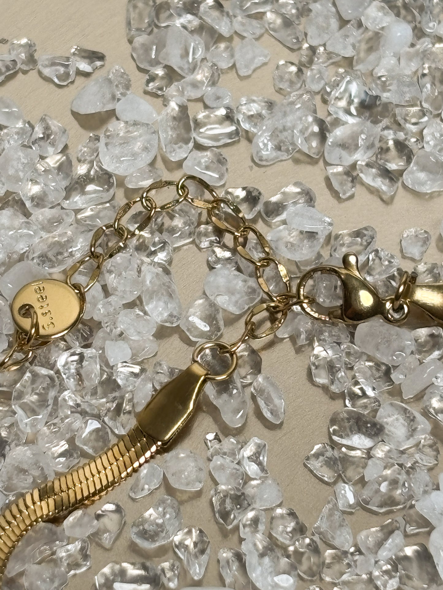 Vergoldetes Edelstahl Armband – Klingen Kette 3 mm | 16K Gold | 17–22 cm Länge