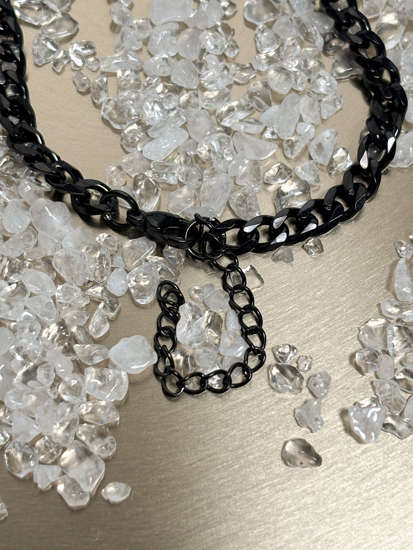 schlichtes schwarzes Edelstahl Armband – 3 mm, unisex, 18 + 5 cm