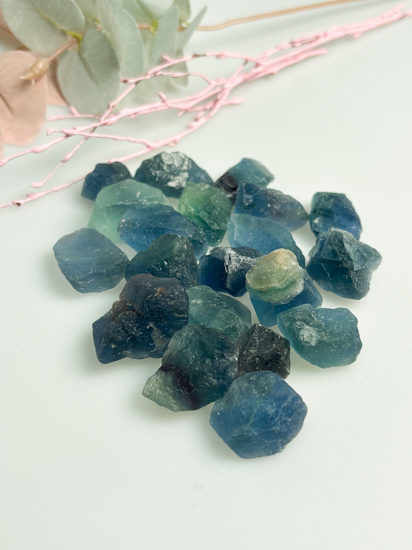 Fluorit Rohsteine 23 cm  rohe Fluoritstücke in Blau und Grün, Naturstein Rohstein, Healing Crystal, Fluorite Rough Stones