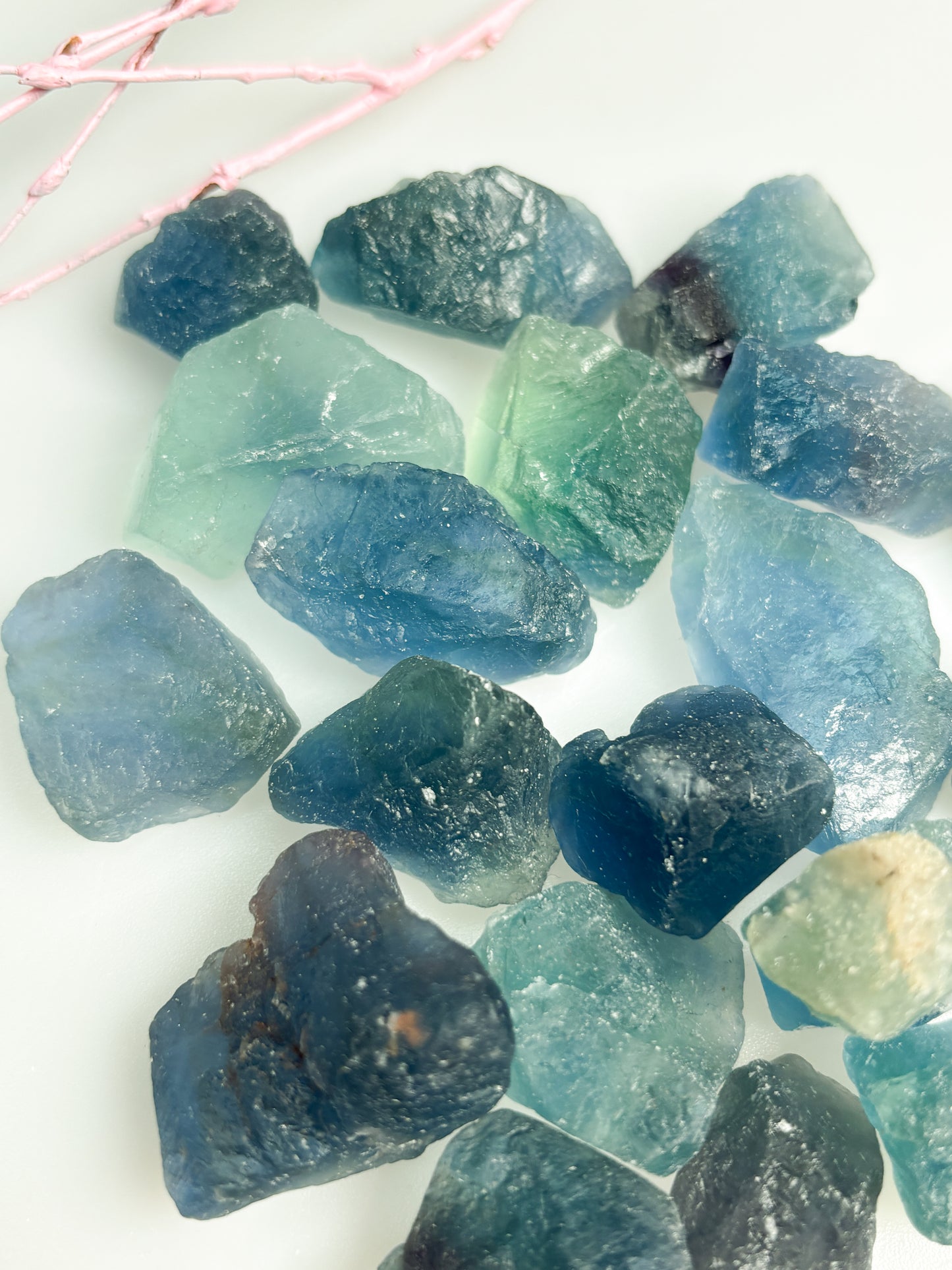 Fluorit Rohsteine 23 cm  rohe Fluoritstücke in Blau und Grün, Naturstein Rohstein, Healing Crystal, Fluorite Rough Stones