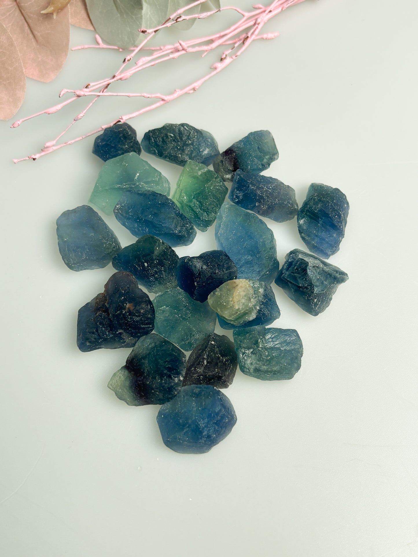 Fluorit Rohsteine 23 cm  rohe Fluoritstücke in Blau und Grün, Naturstein Rohstein, Healing Crystal, Fluorite Rough Stones