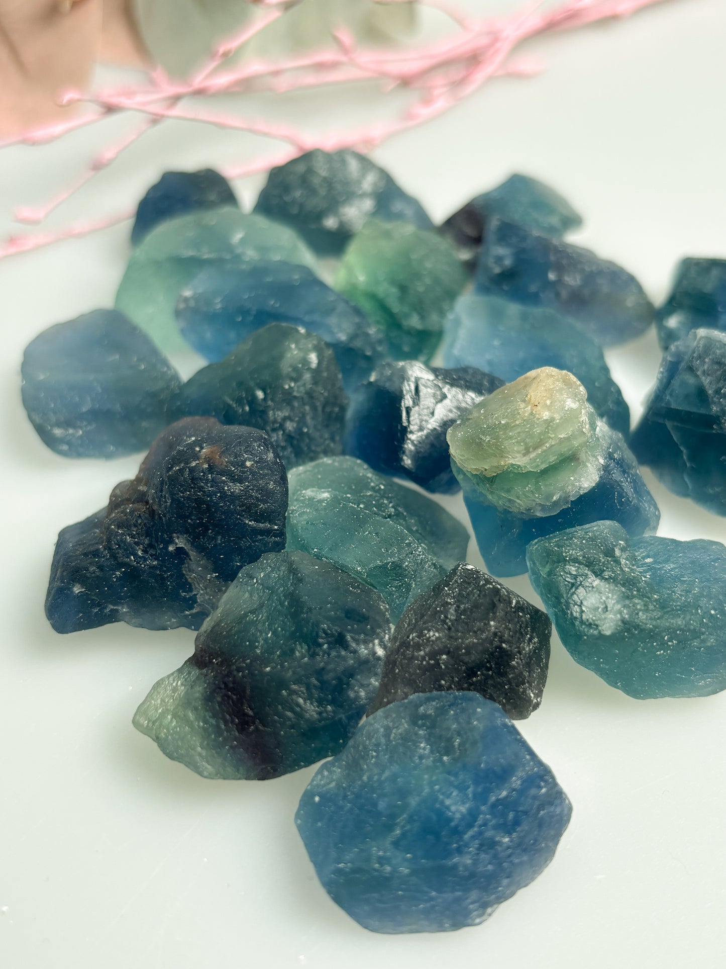 Fluorit Rohsteine 23 cm  rohe Fluoritstücke in Blau und Grün, Naturstein Rohstein, Healing Crystal, Fluorite Rough Stones