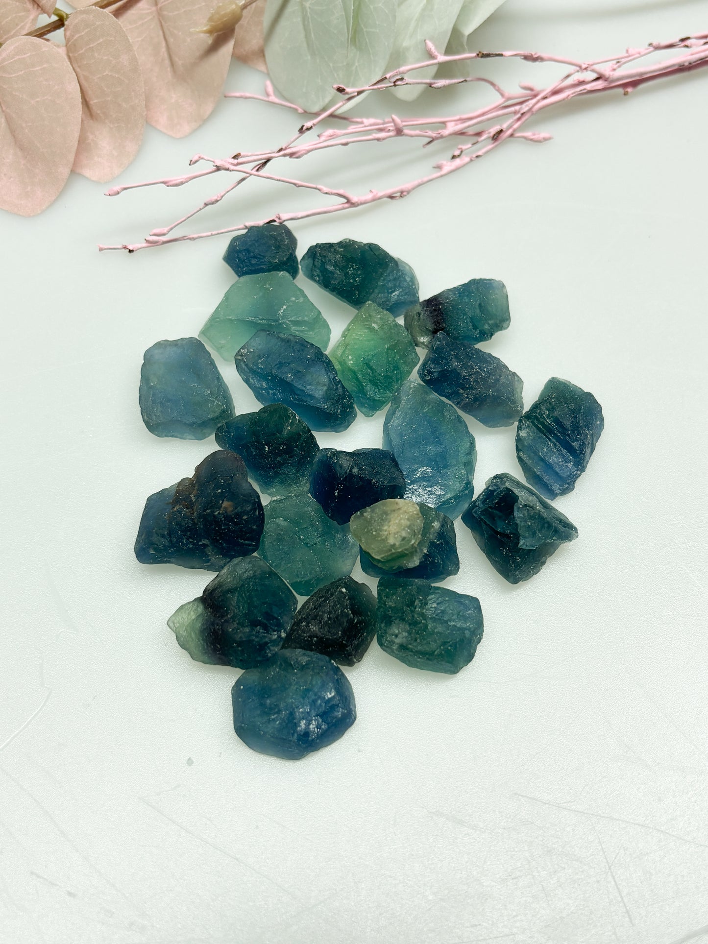 Fluorit Rohsteine 23 cm  rohe Fluoritstücke in Blau und Grün, Naturstein Rohstein, Healing Crystal, Fluorite Rough Stones
