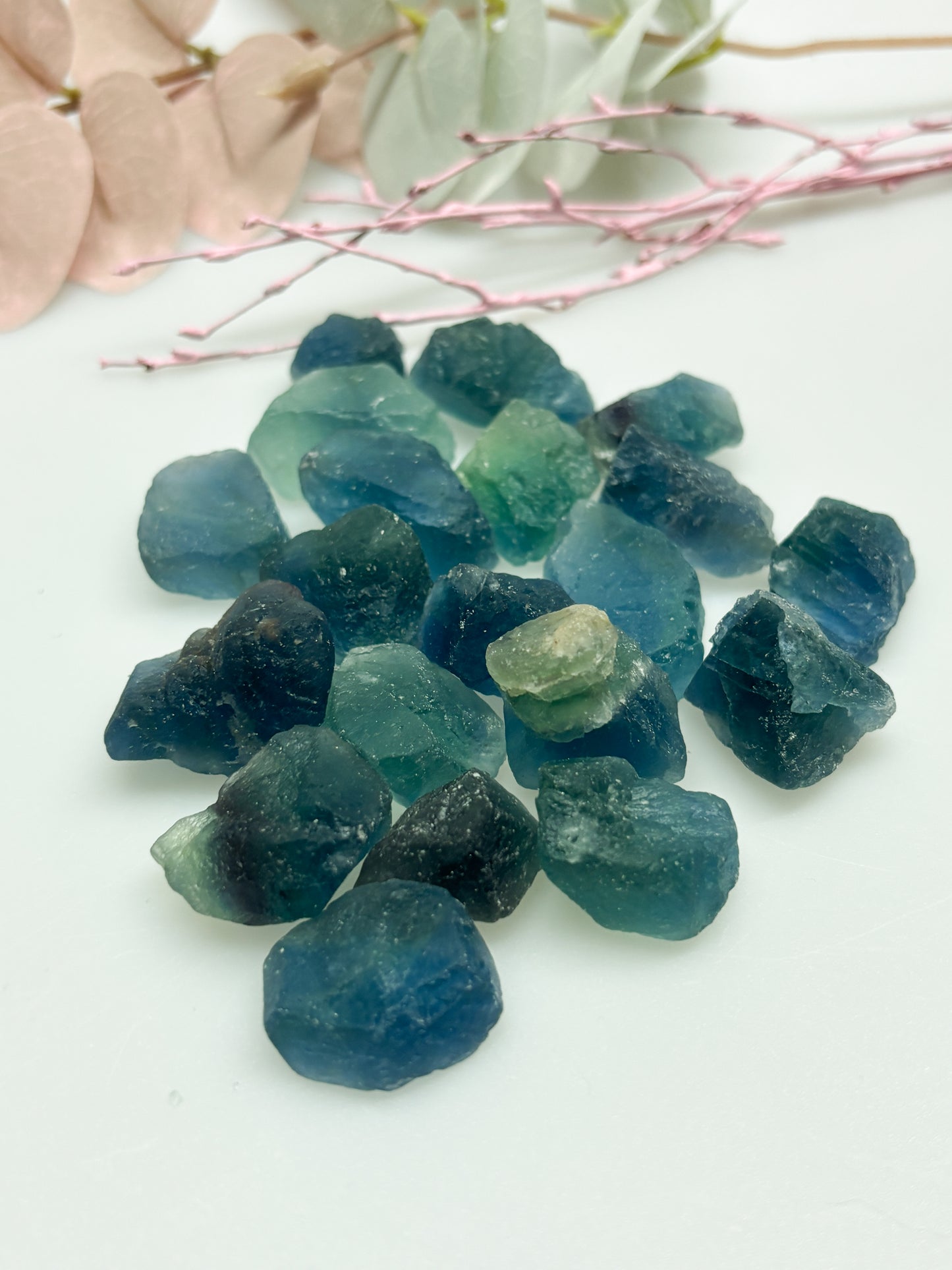 Fluorit Rohsteine 23 cm  rohe Fluoritstücke in Blau und Grün, Naturstein Rohstein, Healing Crystal, Fluorite Rough Stones