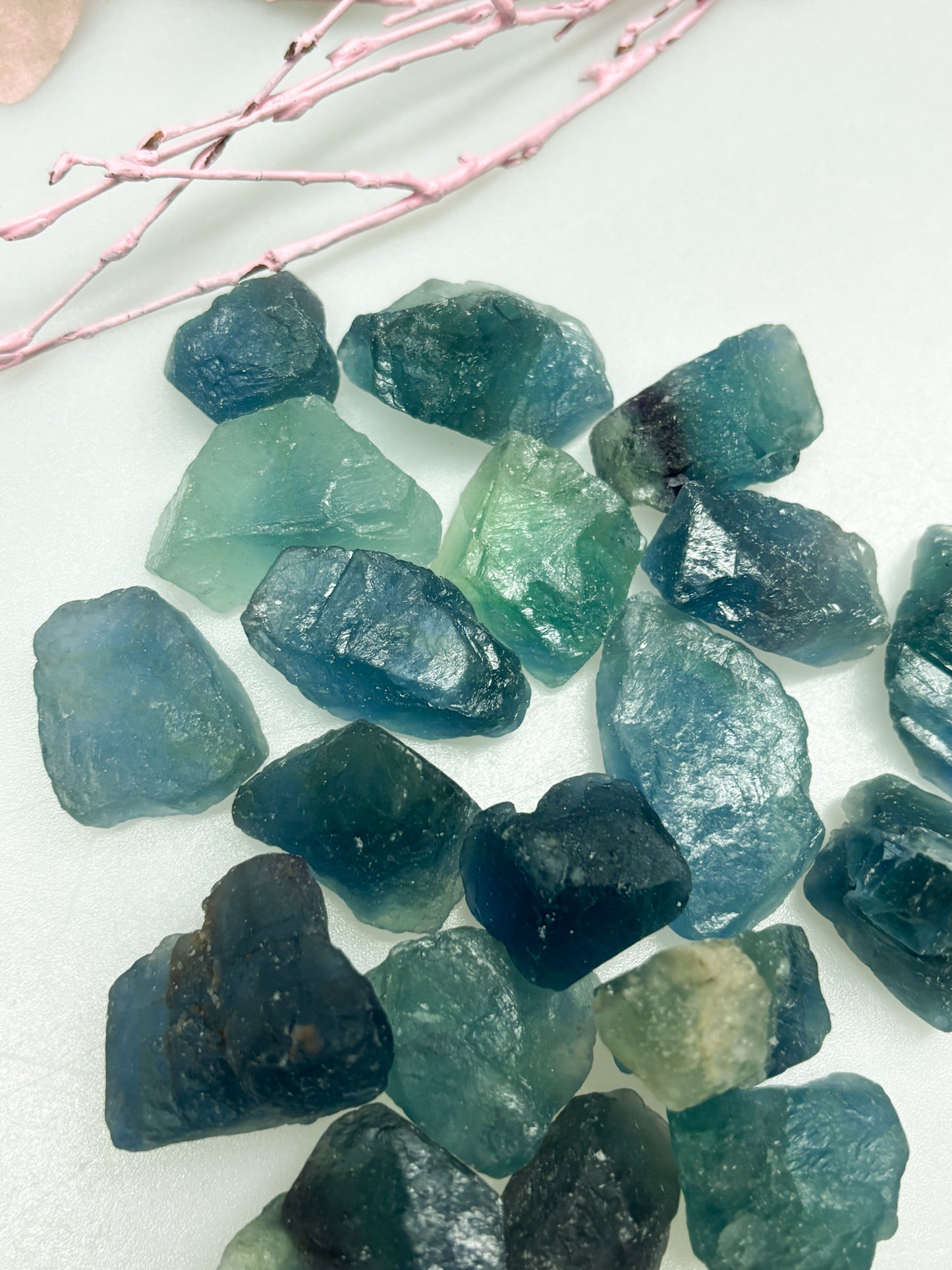Fluorit Rohsteine 23 cm  rohe Fluoritstücke in Blau und Grün, Naturstein Rohstein, Healing Crystal, Fluorite Rough Stones