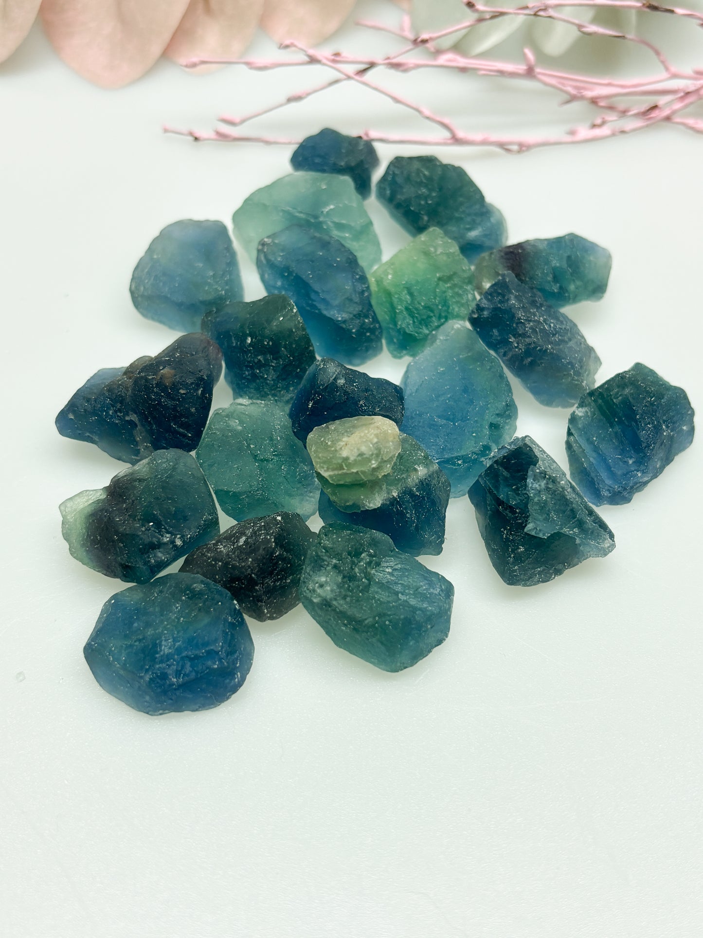 Fluorit Rohsteine 23 cm  rohe Fluoritstücke in Blau und Grün, Naturstein Rohstein, Healing Crystal, Fluorite Rough Stones