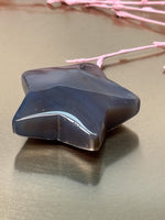 Achat Stern Naturstein grau poliert Deko Figur