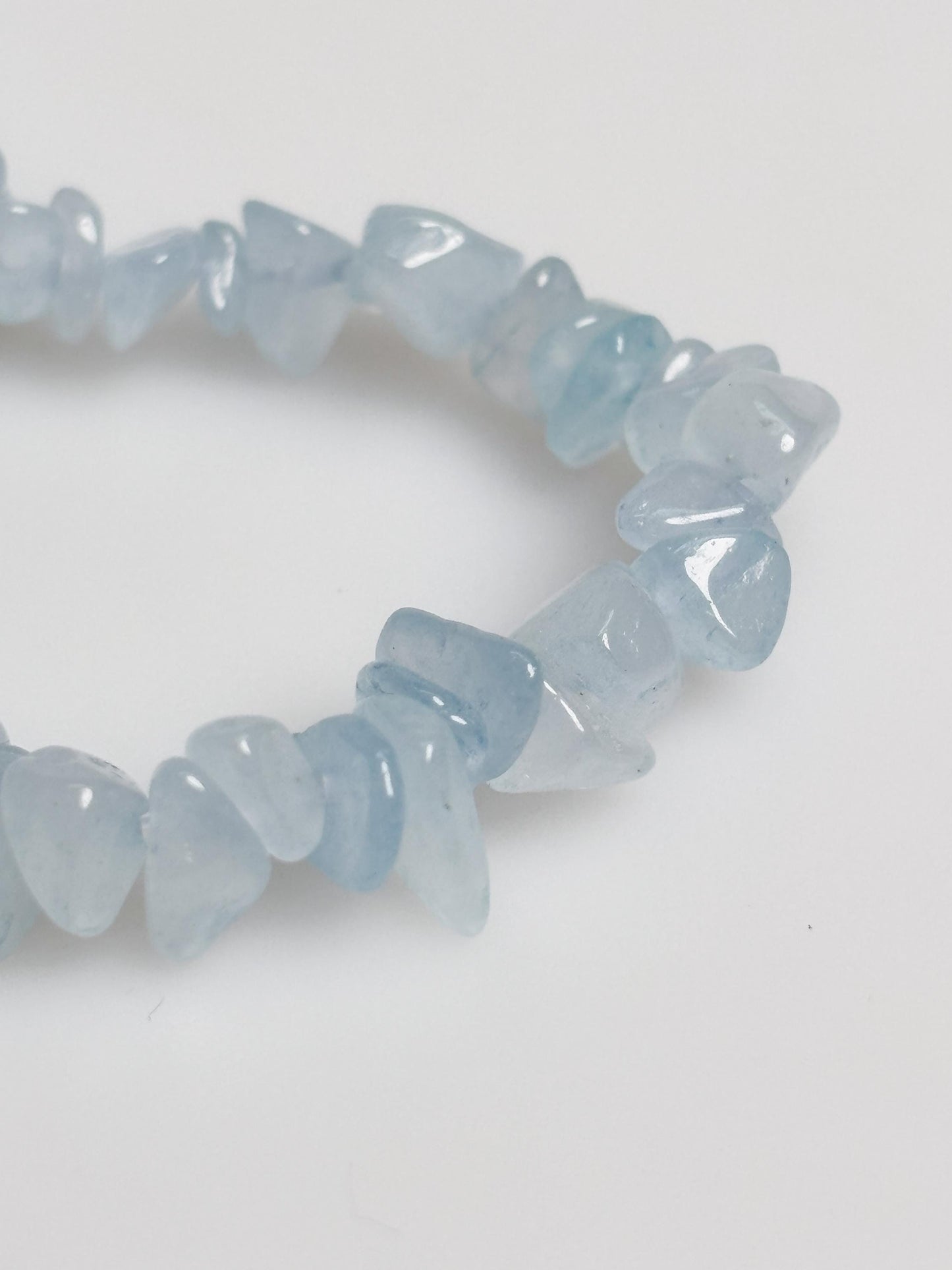 Aquamarin Splitterkette blau Naturstein 40 cm mit Verlängerung