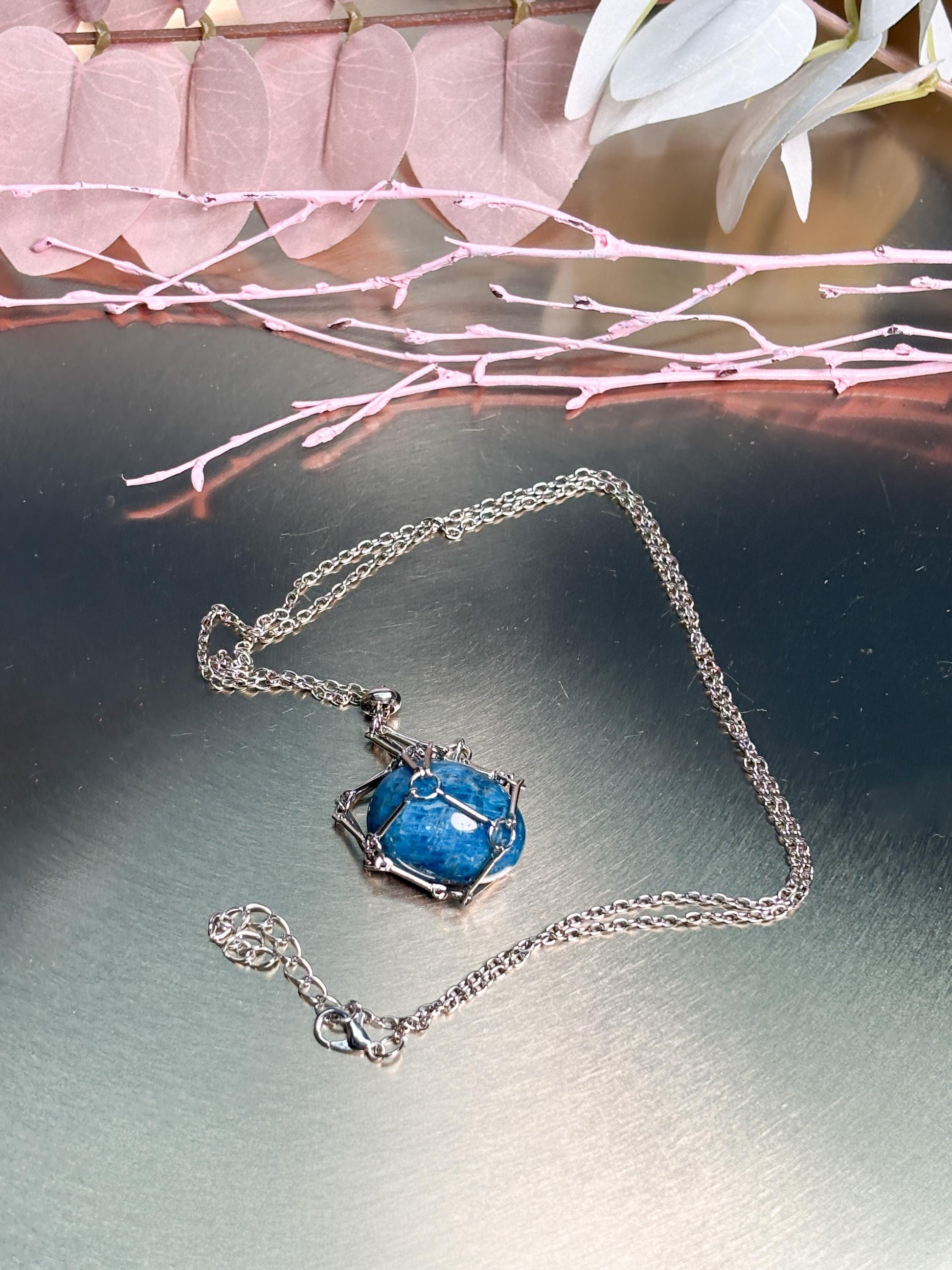 Edelstahl Cage Kette Kristallhalter Anhänger gold silber