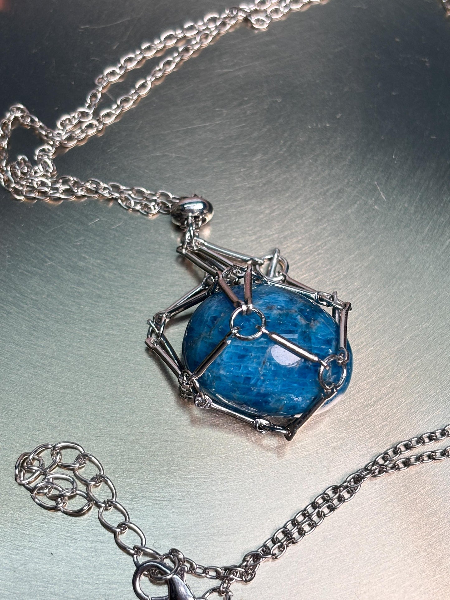 Edelstahl Cage Kette Kristallhalter Anhänger gold silber