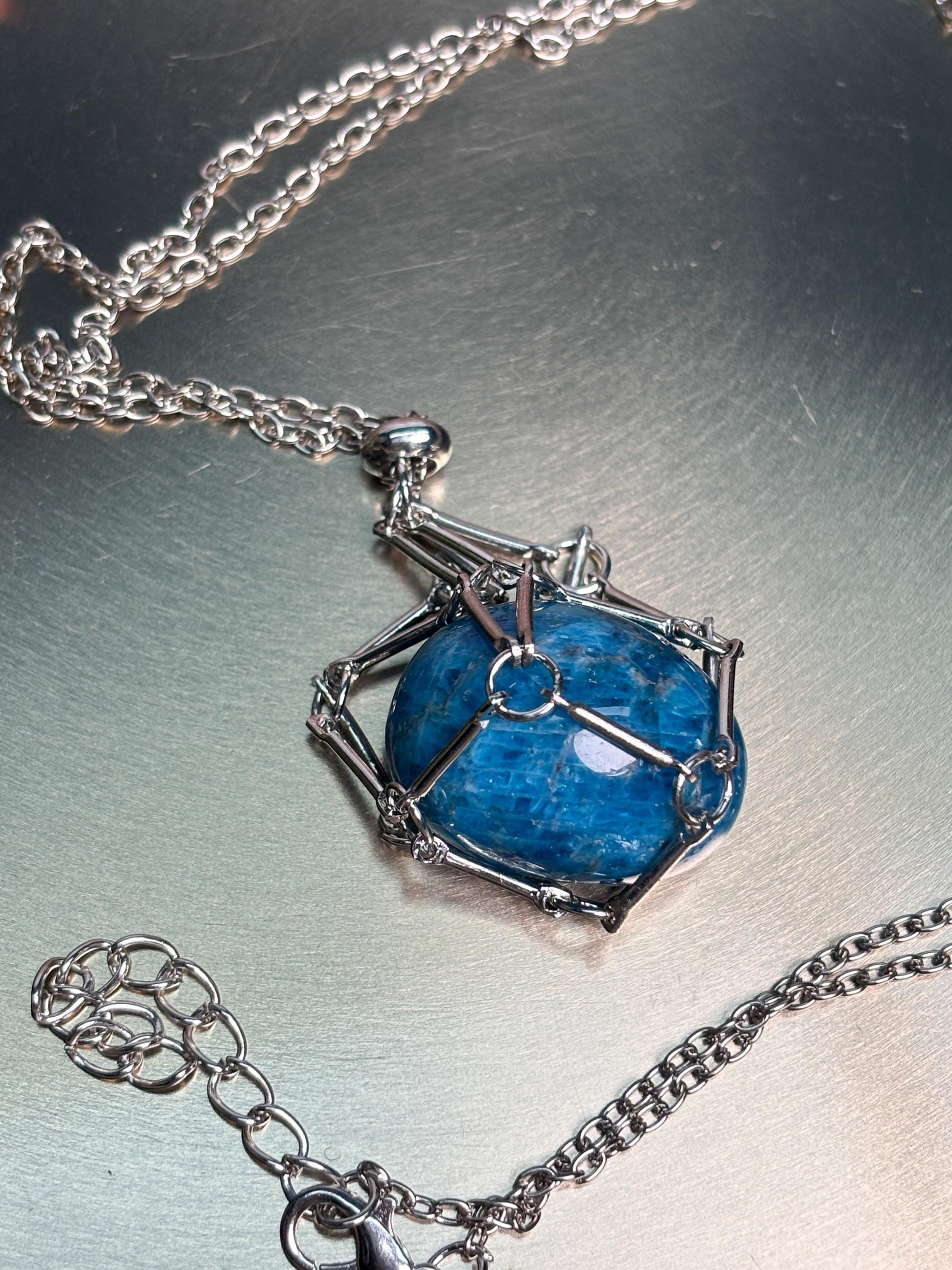 Edelstahl Cage Kette Kristallhalter Anhänger gold silber