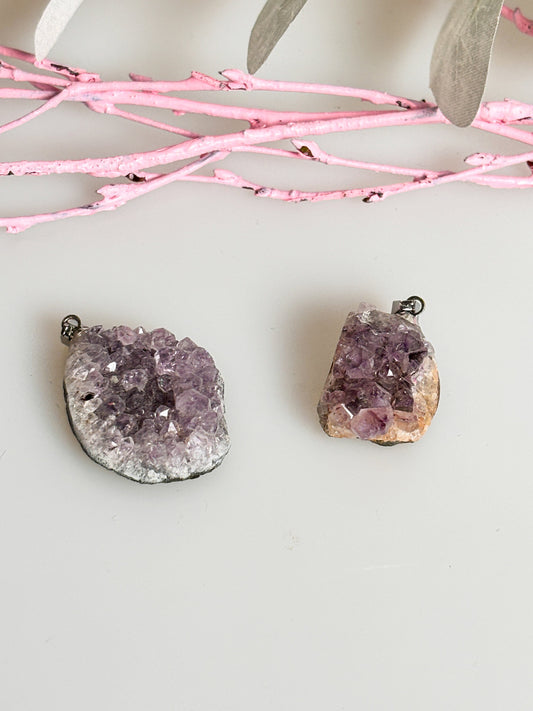 Amethyst  Achat Druzy Anhänger - Schönheit der Natur in jedem Stück