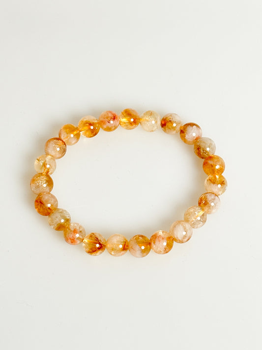 Citrine bracelet elastic|energy|luck|8mm beads|healing stone|gemstone|yellow