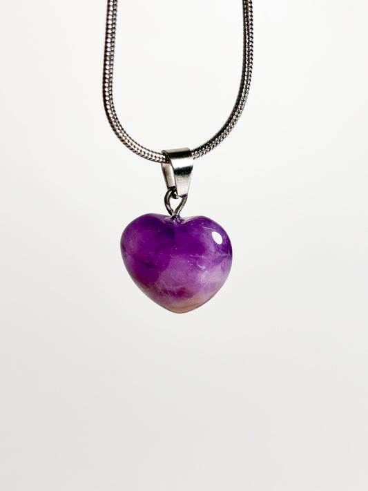 Amethyst-Herz-Kettenanhänger ca. 1,5 cm x 1,5 cm