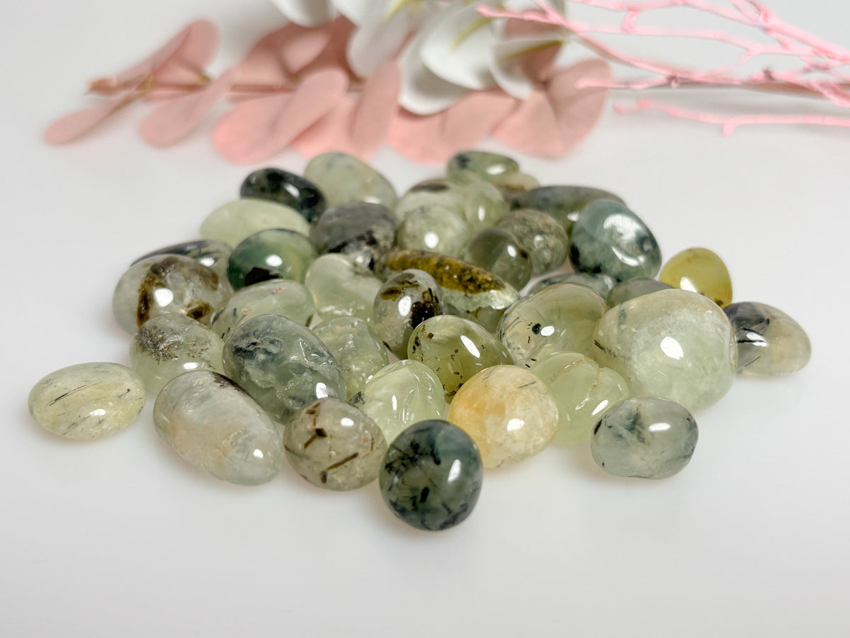 Prehnite Tumbled Stones - Handpicked and Energizing, Available in 2 Sizes, Ideal for Healing and Meditation