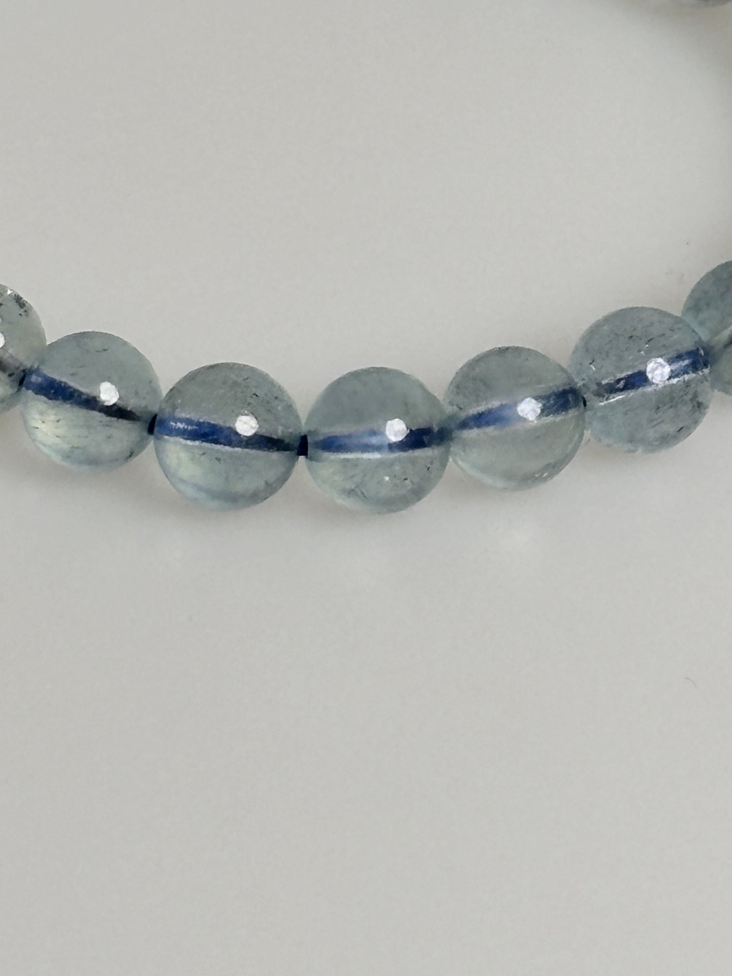 Elegant and High Quality Aquamarine Bracelet - Clear 7mm Gemstone, Handcrafted for Style and Elegance