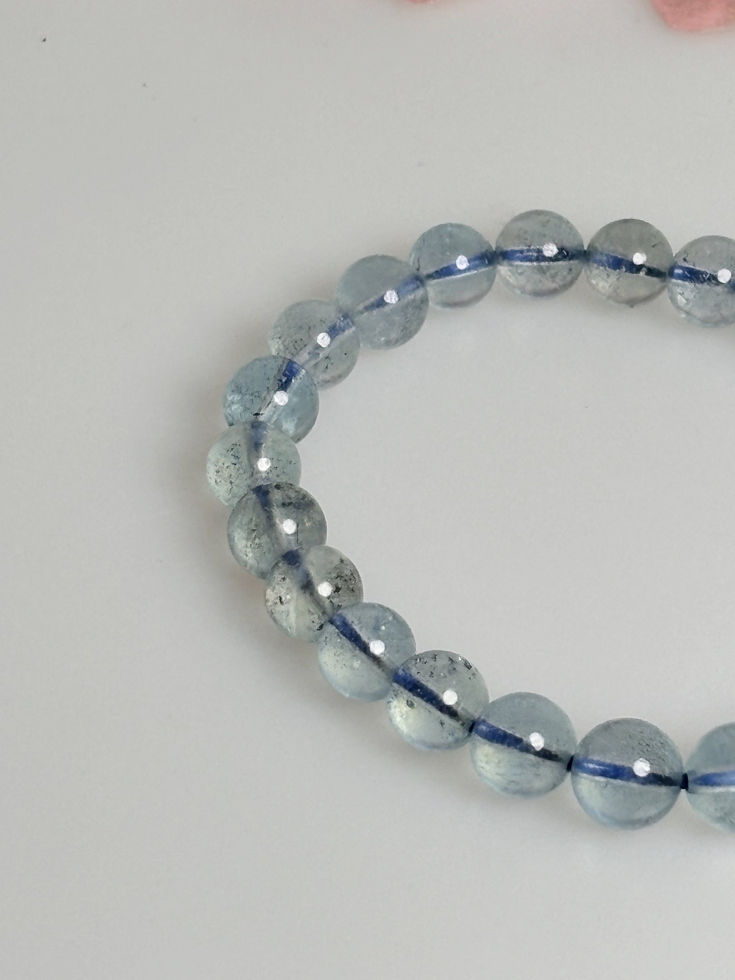 Elegant and High Quality Aquamarine Bracelet - Clear 7mm Gemstone, Handcrafted for Style and Elegance