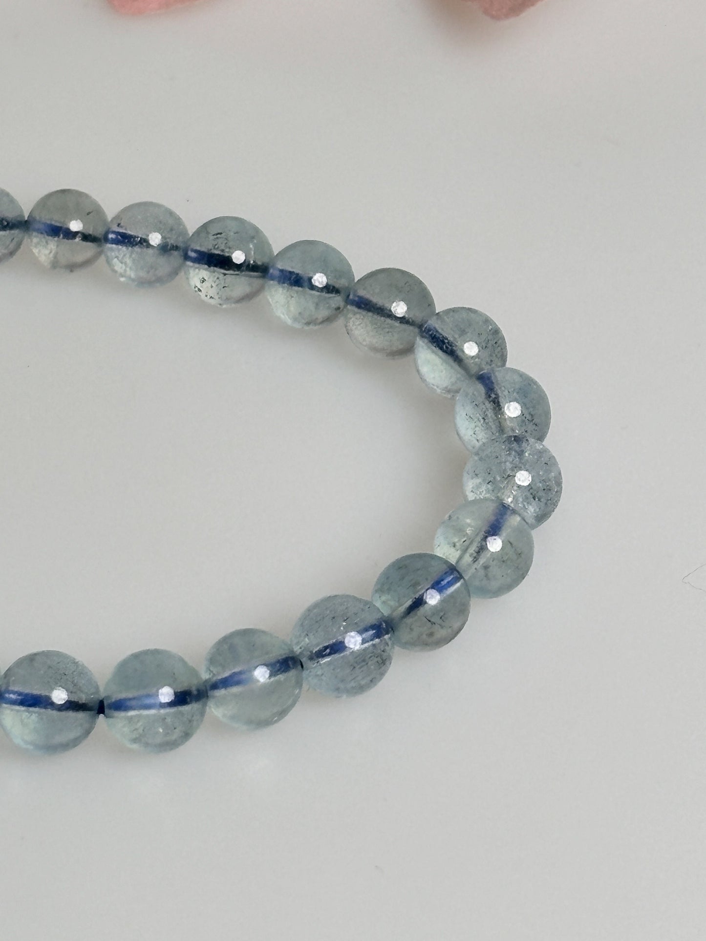 Elegant and High Quality Aquamarine Bracelet - Clear 7mm Gemstone, Handcrafted for Style and Elegance