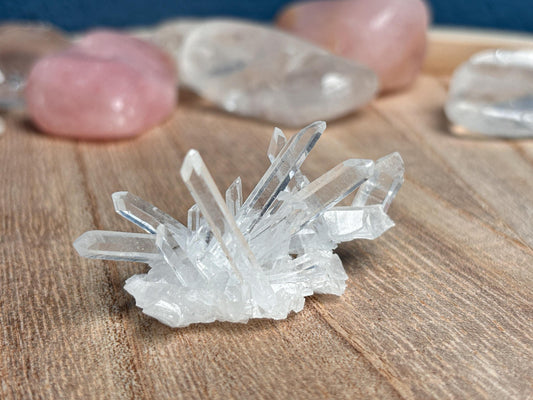 Delicate Lemurian Quartz Crystal – Beautiful and Pure Step Piece for Meditation and Decoration