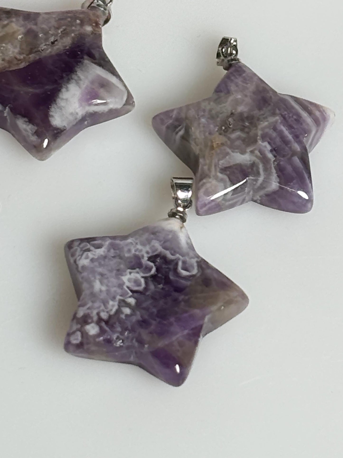 Amethyst Stern Kettenanhänger  Natürlicher Edelstein Schmuck