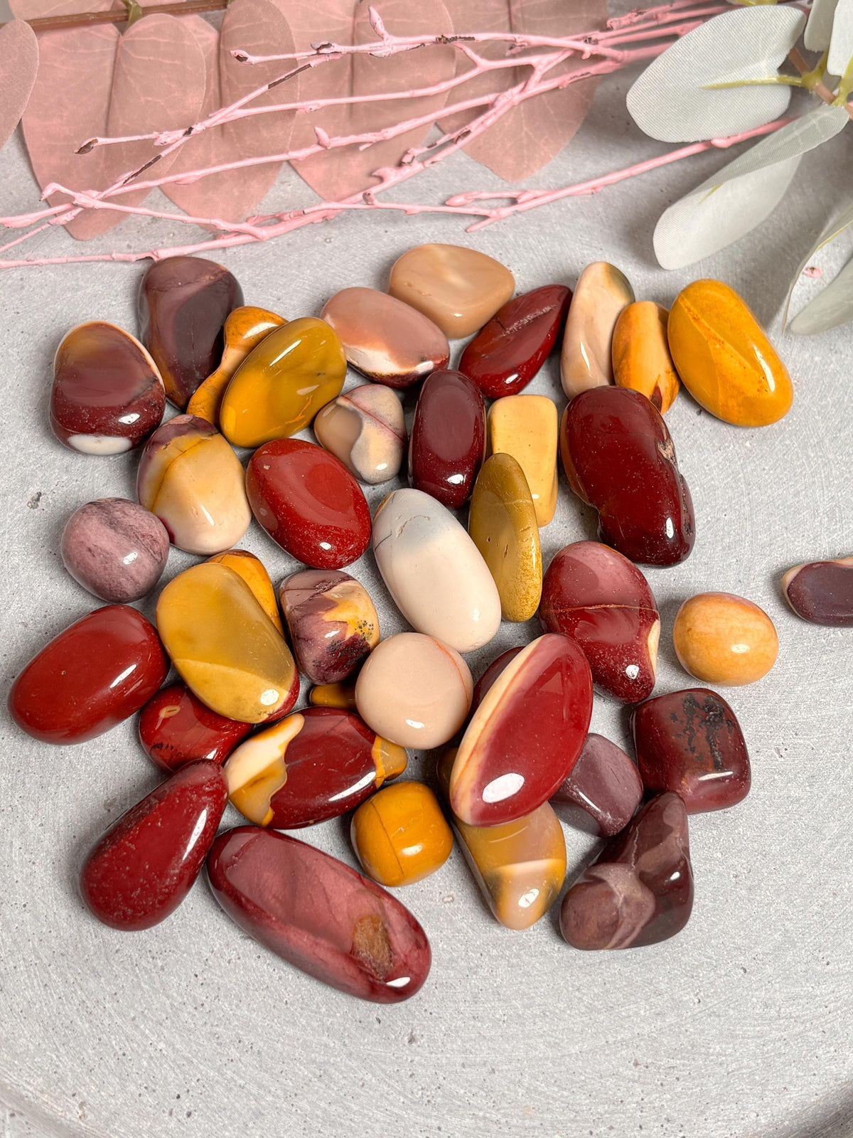 Mookaite Trommelsteine  Natürliche Edelsteine, Auswahl aus 2 Größen, Handschmeichler, Heilstein, Deko & Meditation