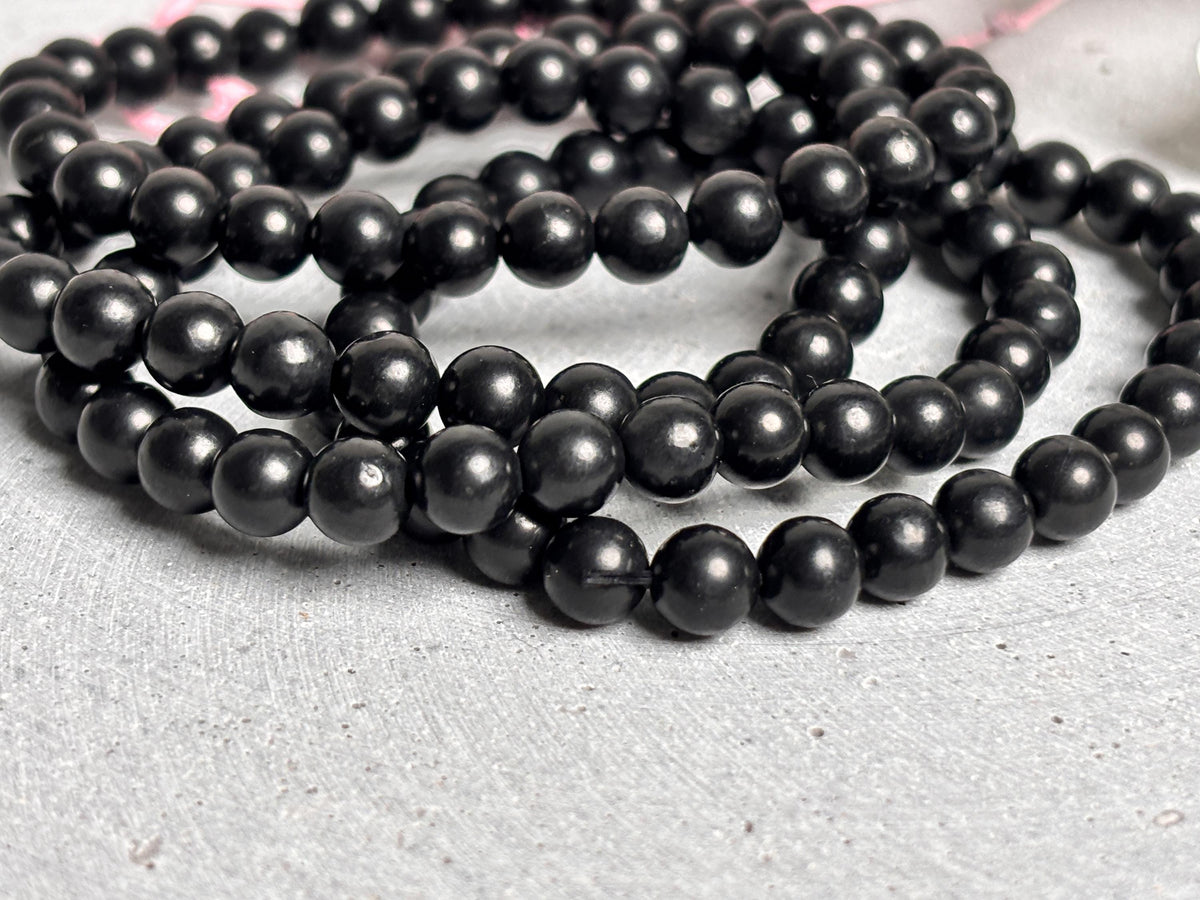 Shungit Perlenarmband 6mm  Schutz & Energie | Elastisches Edelsteinarmband