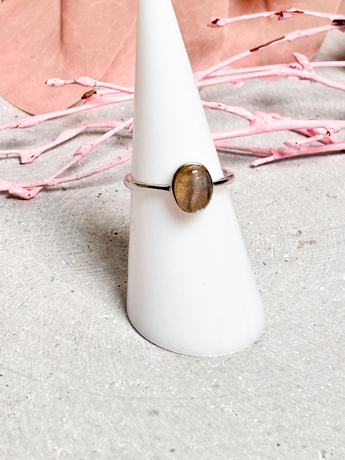 925 Silberring mit ovalem Labradorit  Größenverstellbar | Edelstein Ring | Labradorit Schmuck | Silberring Damen