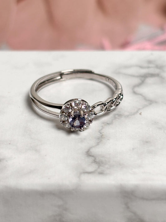 925 Silberring mit Kyanit | Verstellbarer Ring | Blaues Edelstein Schmuckstück