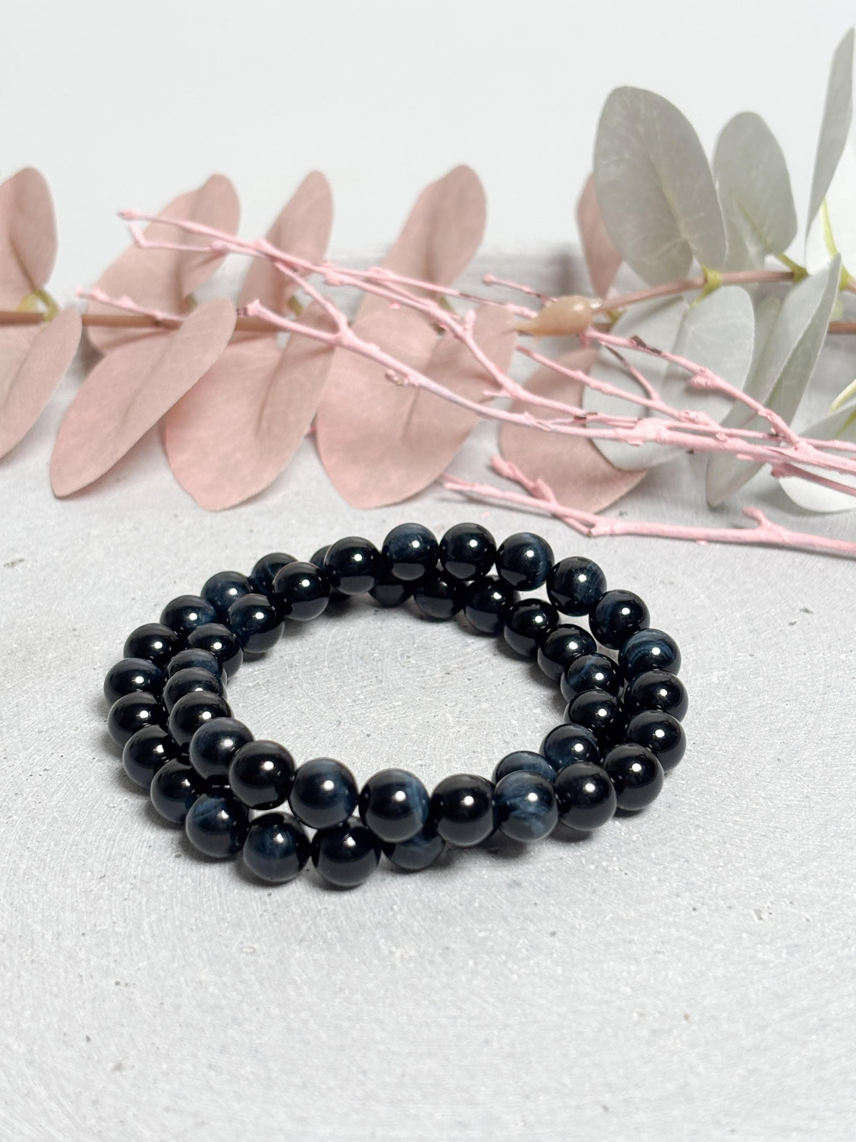 Blaues Tigerauge Armband 8mm  Elastisch & Hochwertig  Edelsteinarmband Herren Damen  Schutz , Fokus  Geschenkidee Naturstein