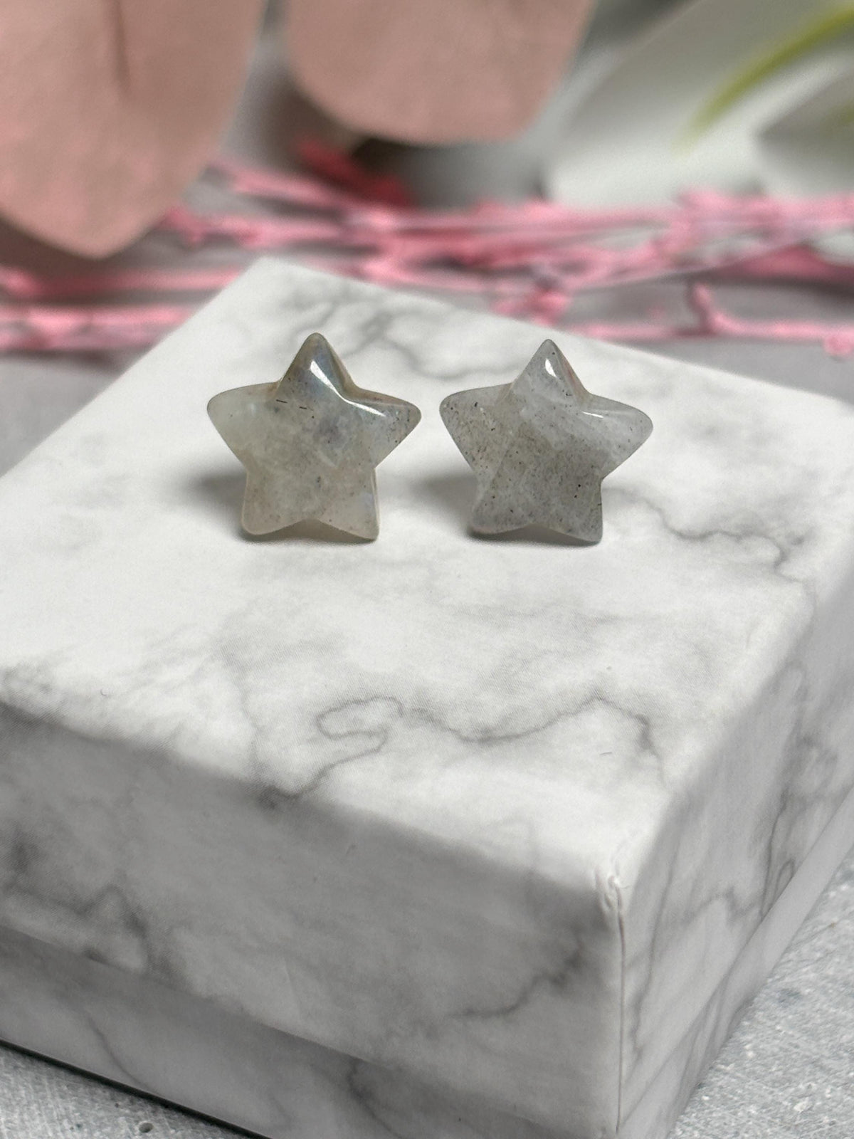 Labradorit Stern Ohrstecker | 925 Silber Schmuck | Einzigartige Ohrringe | Geschenkidee für Sie