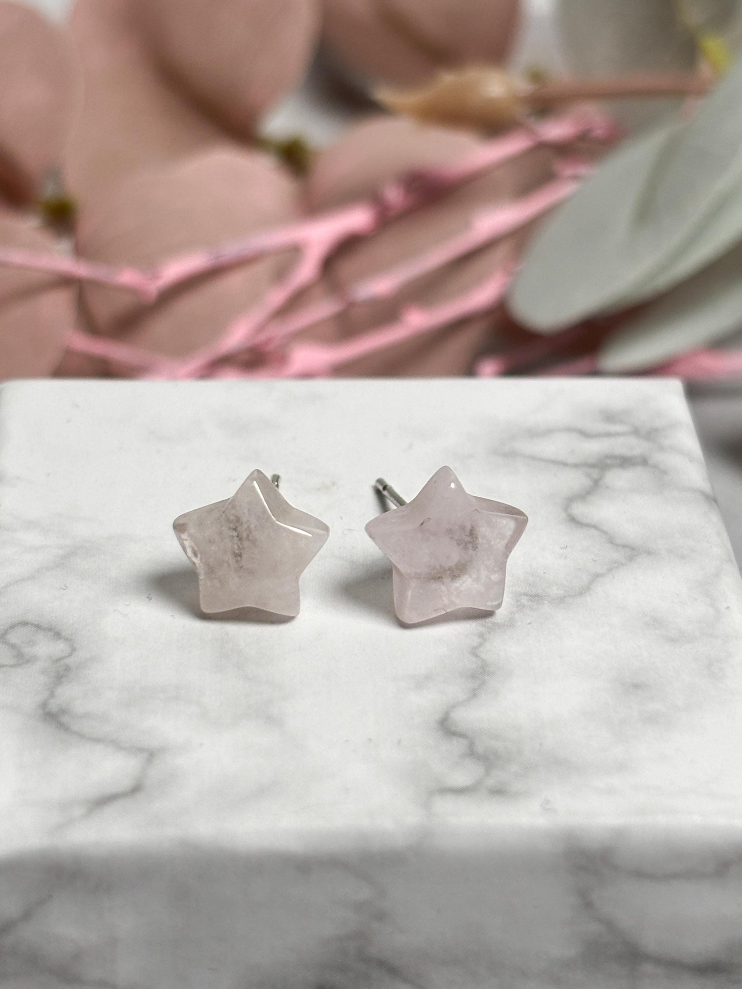 Morganit Stern Ohrstecker rosa  925 Silber Nadel, zarte Damen Ohrringe, Edelstein Schmuck, Boho Ohrschmuck, Geschenkidee