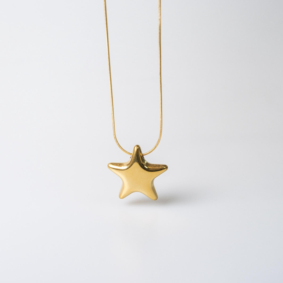 Edelstahlkette vergoldet mit Stern Anhänger  40cm Schlangenoptik 0,8mm  16k Gold Stern Halskette Damen  Edelstahl 304 Schmuck