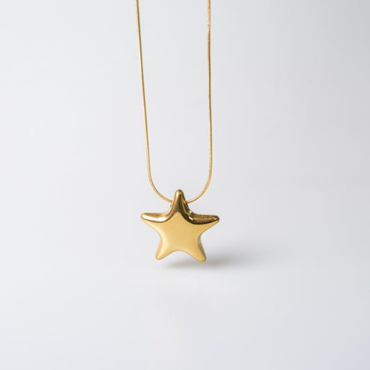 Edelstahlkette vergoldet mit Stern Anhänger  40cm Schlangenoptik 0,8mm  16k Gold Stern Halskette Damen  Edelstahl 304 Schmuck