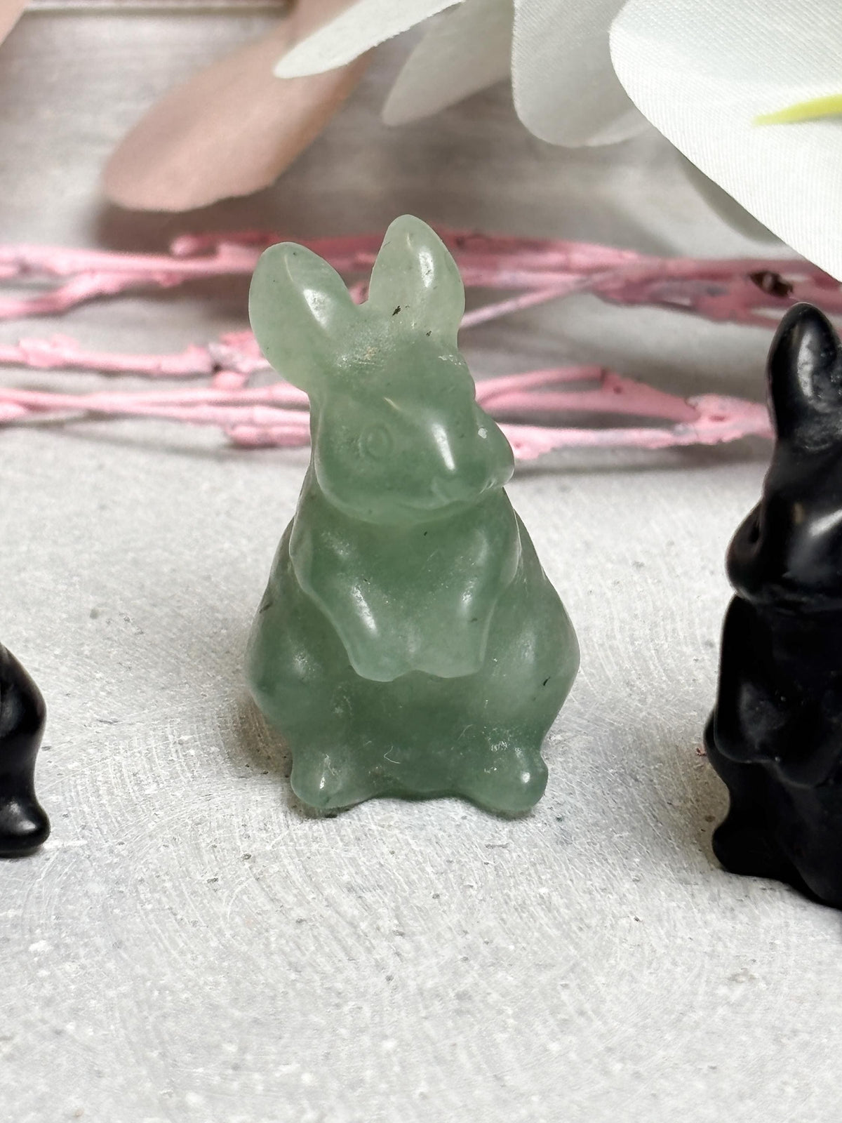 Hasenfigur aus Edelstein  Kristall Hase klein  Ostergeschenk oder Deko  Mini Hasen Carving aus Kristall