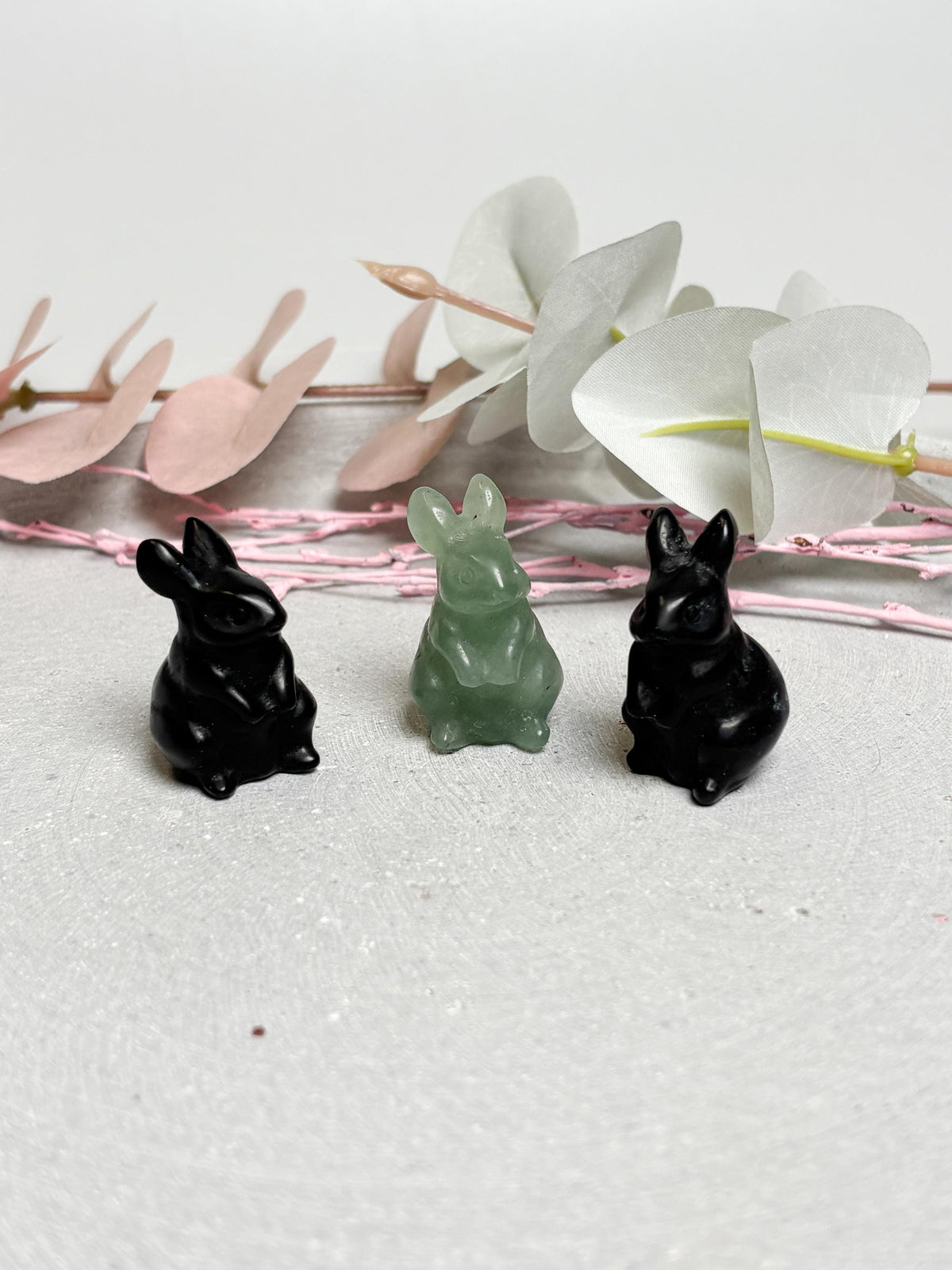 Hasenfigur aus Edelstein  Kristall Hase klein  Ostergeschenk oder Deko  Mini Hasen Carving aus Kristall