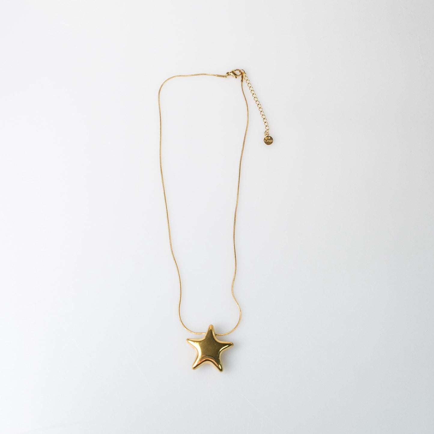 Edelstahlkette vergoldet mit Stern Anhänger  40cm Schlangenoptik 0,8mm  16k Gold Stern Halskette Damen  Edelstahl 304 Schmuck