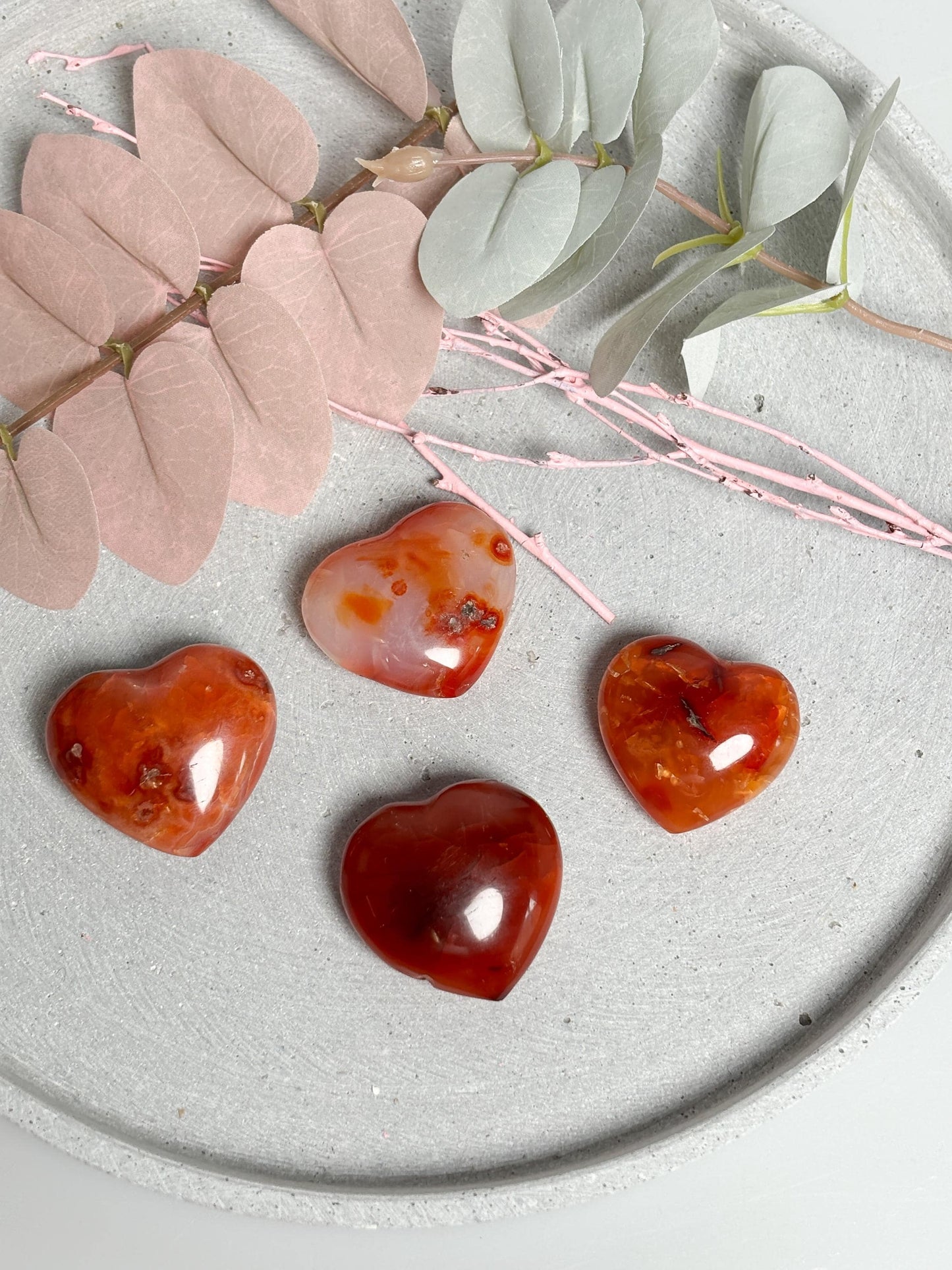 Karneol Herz ca. 3,9 cm  rotes Edelstein Dekoherz, Kristall Deko, Heilstein Herz, kleines Geschenk für Kristallliebhaber