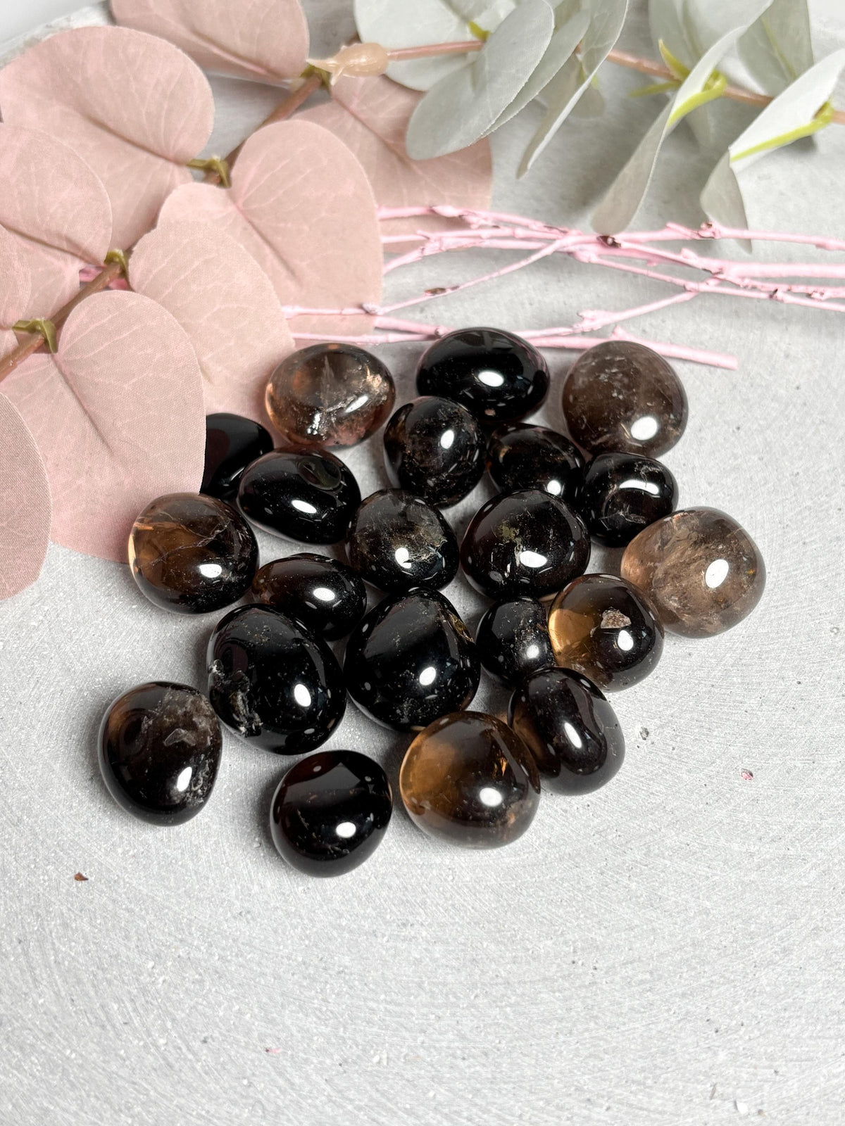 Kleine Rauchquarz Trommelsteine 1,8-2,3 cm  Edelstein Trommelstein Naturstein Kristall Sammlung Deko