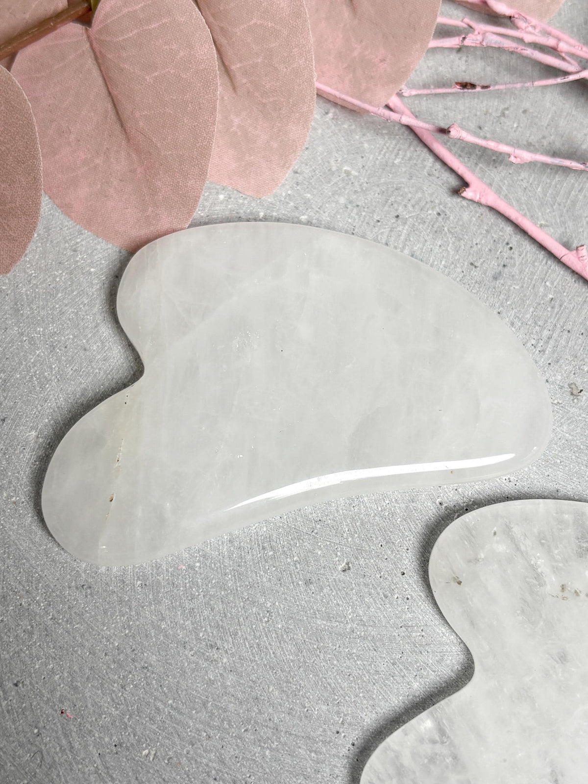 Bergkristall Gua Sha Stein 8x5,3 cm  Kristall Massage Werkzeug, Edelstein Gesichtsmassage