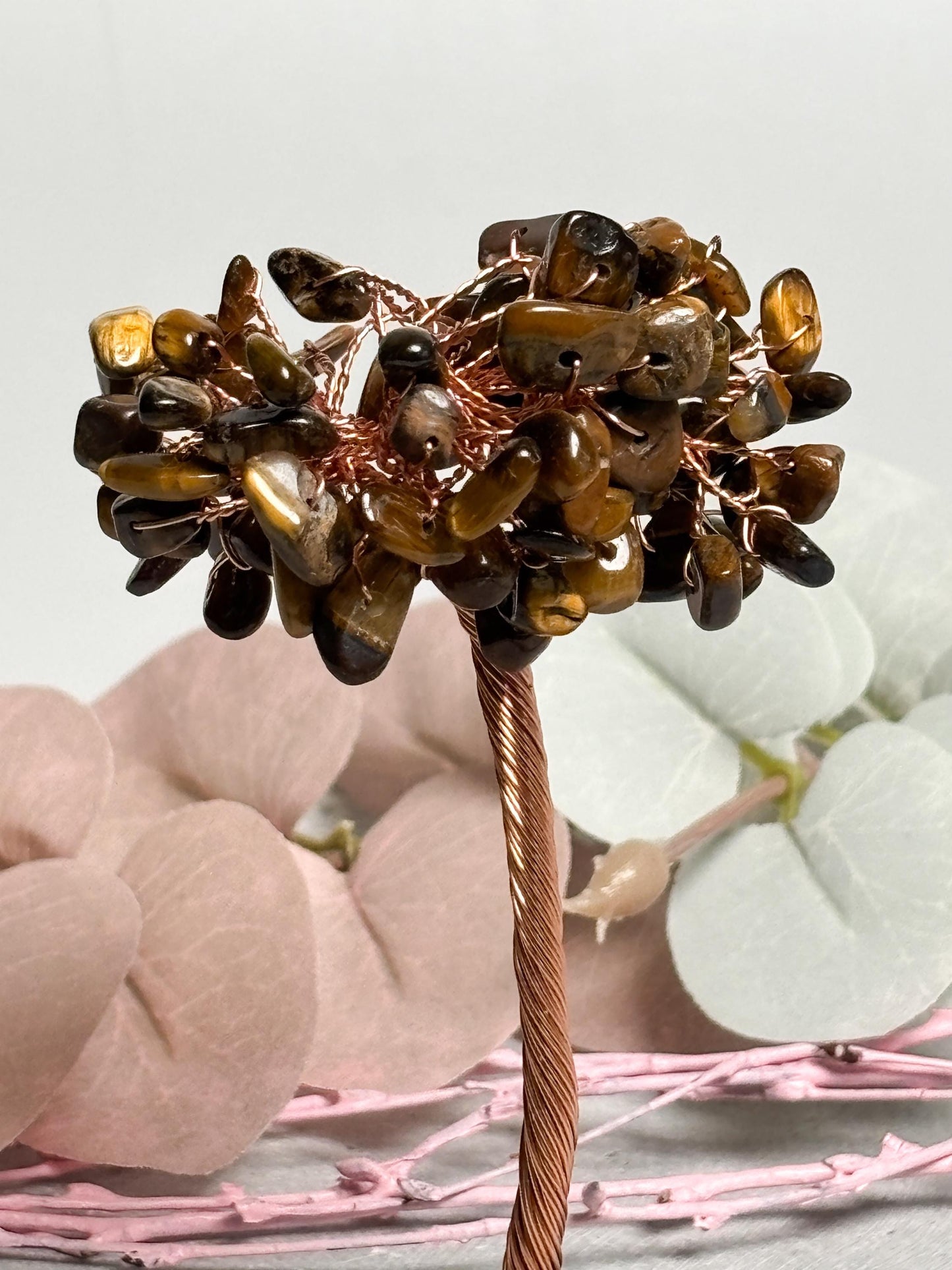 Lebensbaum mit Tigerauge Splittern 11 cm  Moneytree Edelsteinbaum Kristall Dekofigur