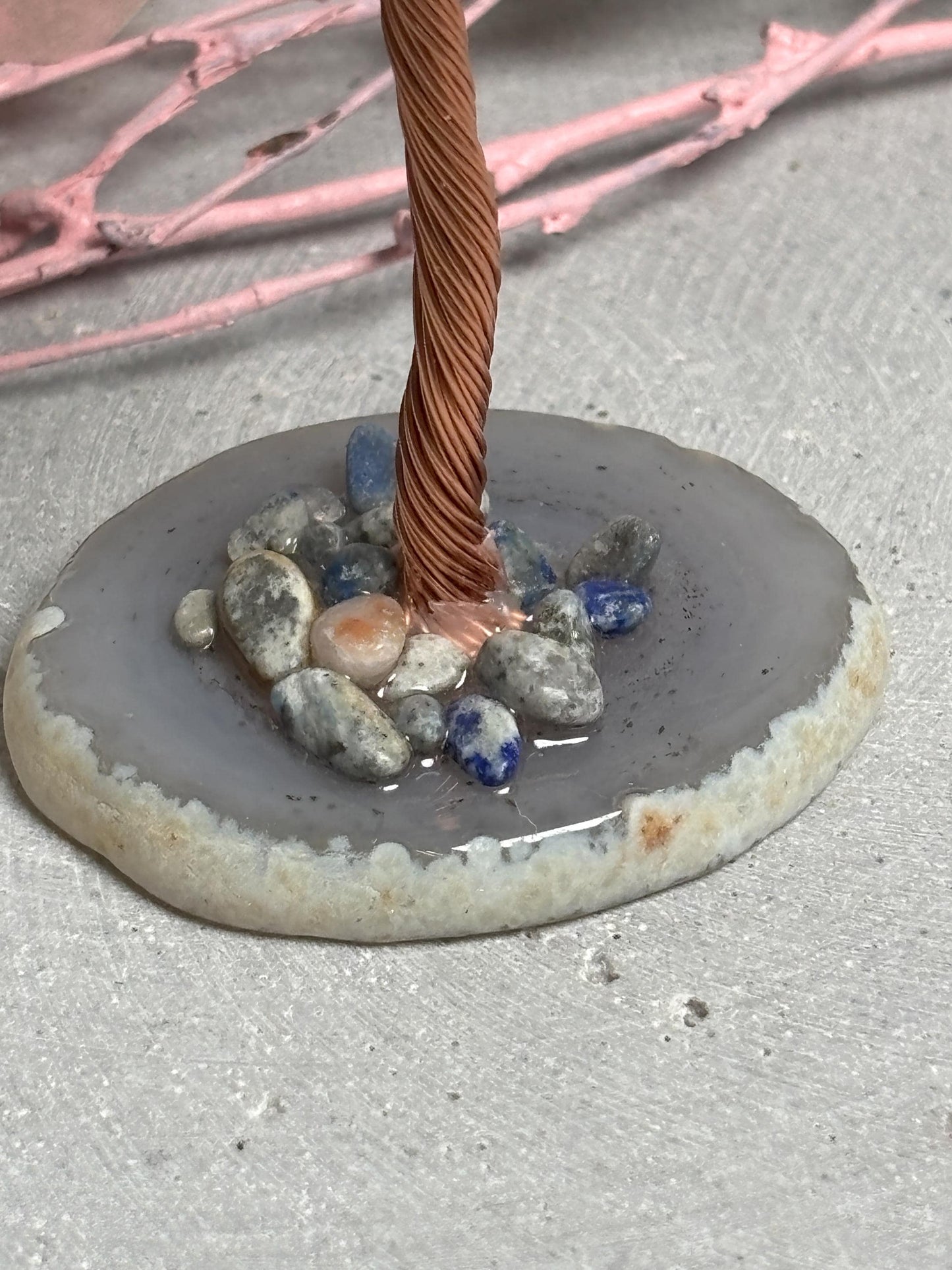 Lebensbaum mit Tigerauge Splittern 11 cm  Moneytree Edelsteinbaum Kristall Dekofigur
