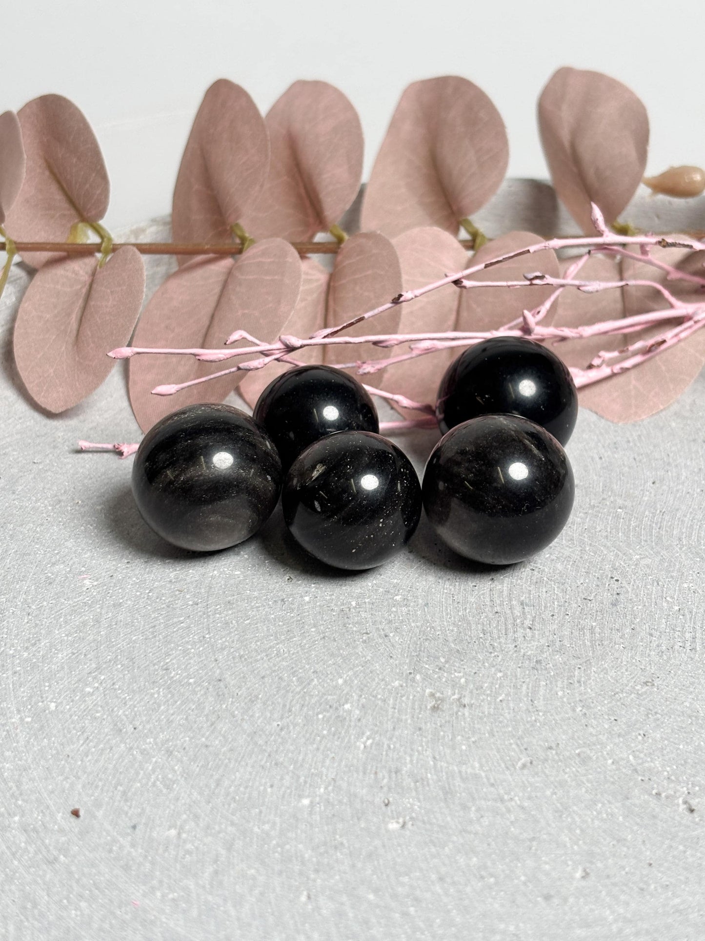 Edelsteinkugel Obsidian Ø 2,12,4 cm  Schwarz oder Silberobsidian  poliert, kleine Dekokugel