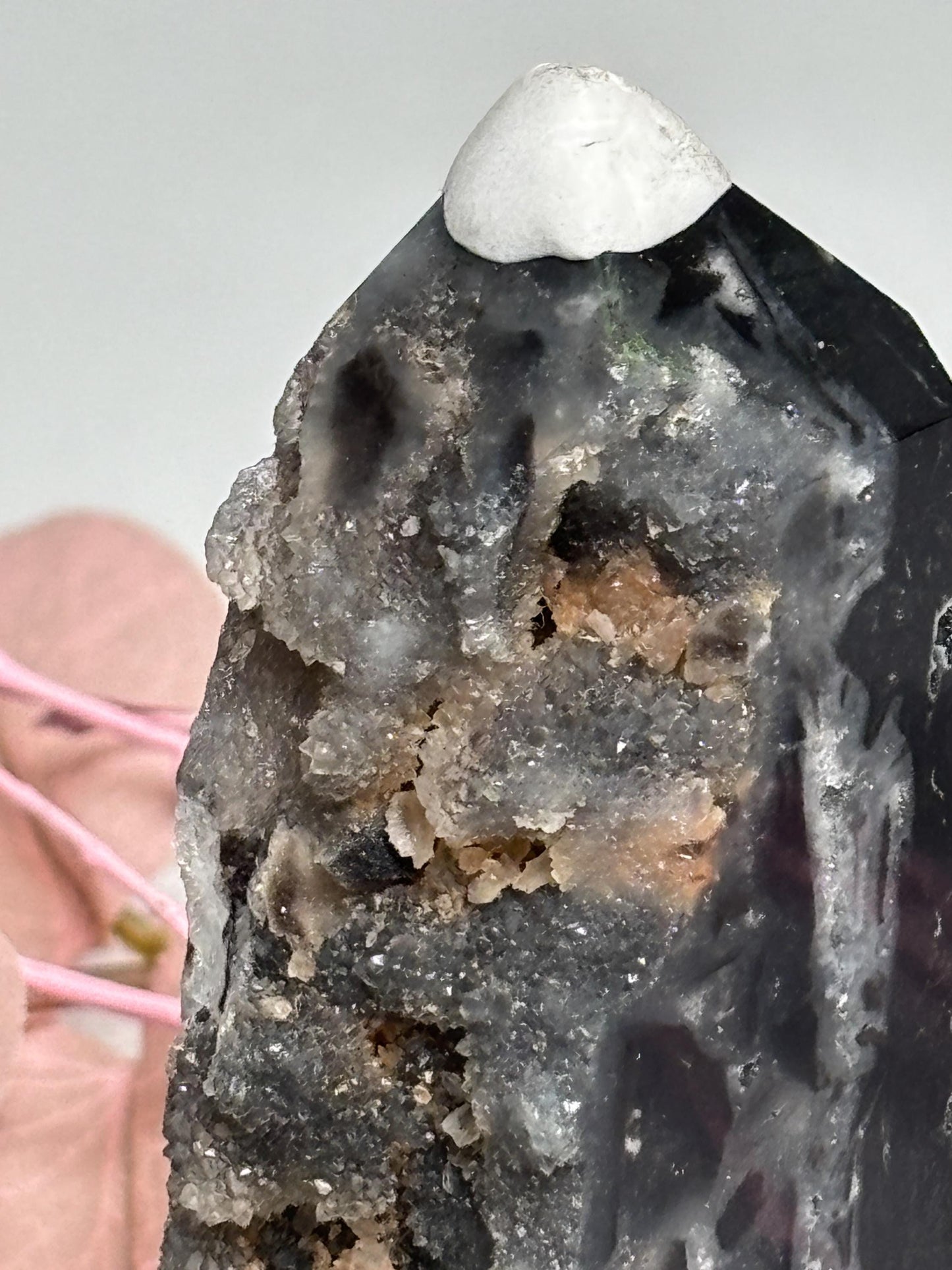 Sphalerit Turm  Kristall Turm mit drusiger Rückseite und glatter Vorderseite, Edelstein Deko, Naturstein Kristall, Healing Crystal Tower