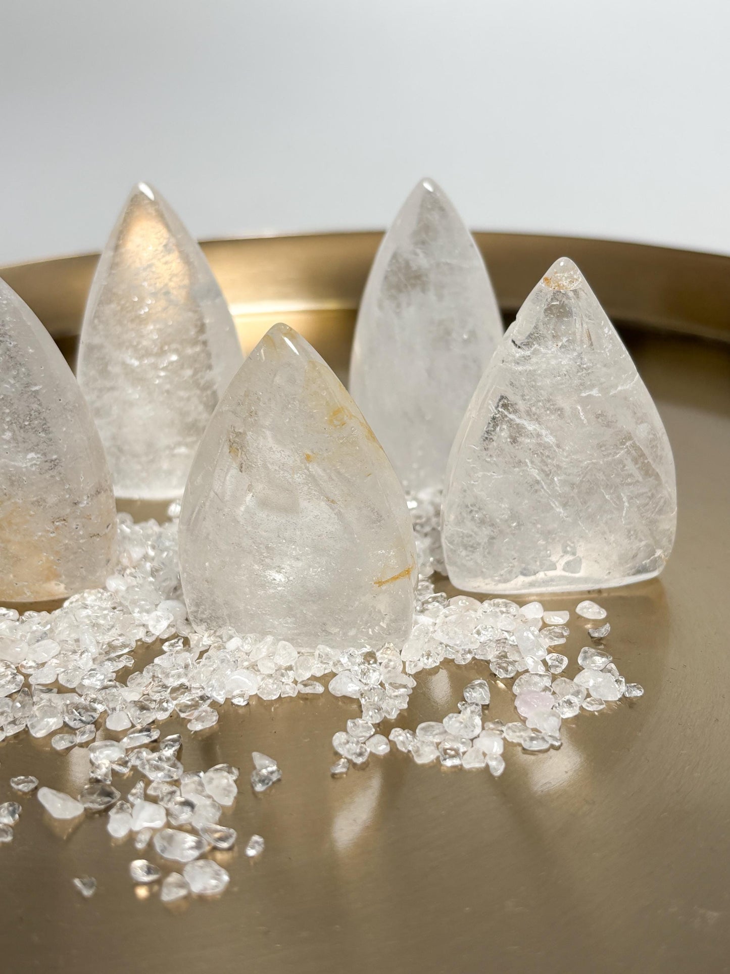 Bergkristall mit Golden Healer Einschlüssen  Kristall Spitze in Tropfenform ca. 6 cm, Edelstein Deko, Healing Crystal