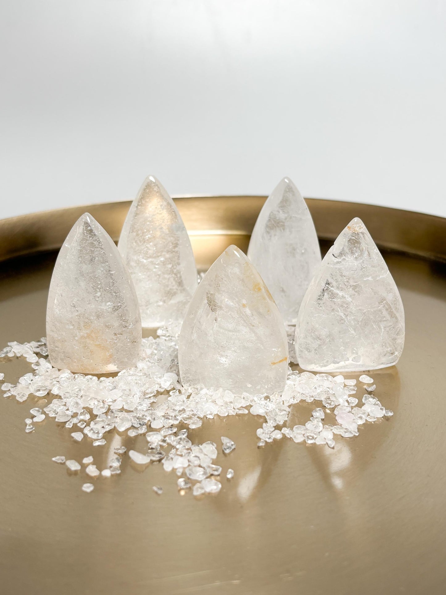 Bergkristall mit Golden Healer Einschlüssen  Kristall Spitze in Tropfenform ca. 6 cm, Edelstein Deko, Healing Crystal