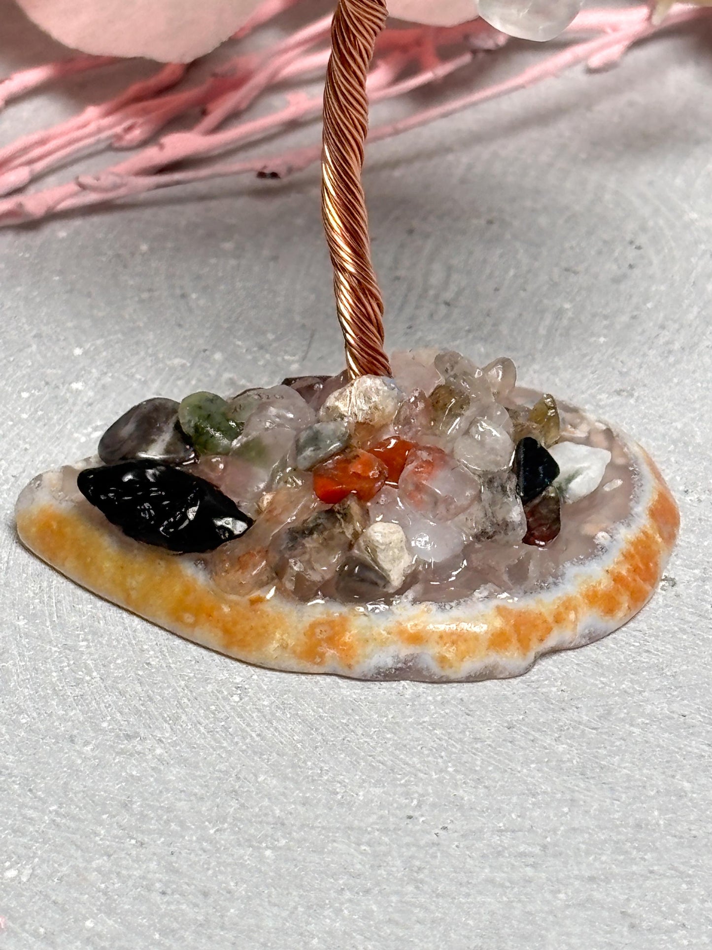 Money Tree klein  ca. 9 cm Kristallbaum aus Rosenquarz, Fluorit oder Amethyst, Edelstein Baum, Feng Shui Deko, Healing Crystal Tree